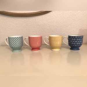 West elm tea cups 8 ounces multicolor